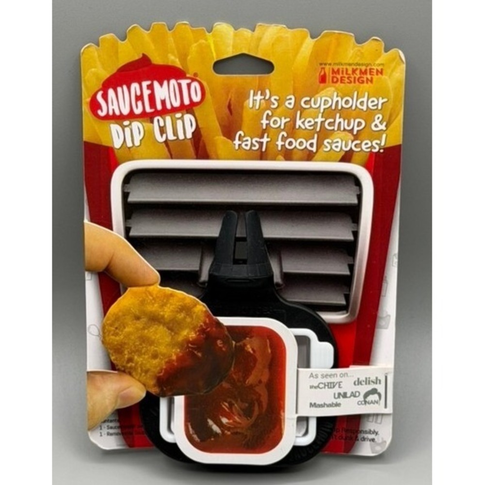 Saucemoto Dip Clip Car Vent Sauce Holder Milkmen Design Black Shark Tank New